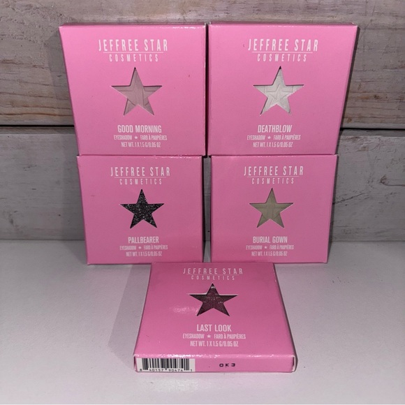 Jeffree Star Set of 5 Single Shadows - NEW, Never opened!! - Picture 1 of 6